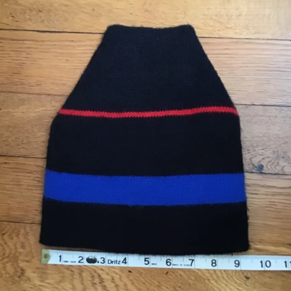 Vintage Wool Ski Hat Windproof Lined EUC Winter Beanie Snow Black Red Blue